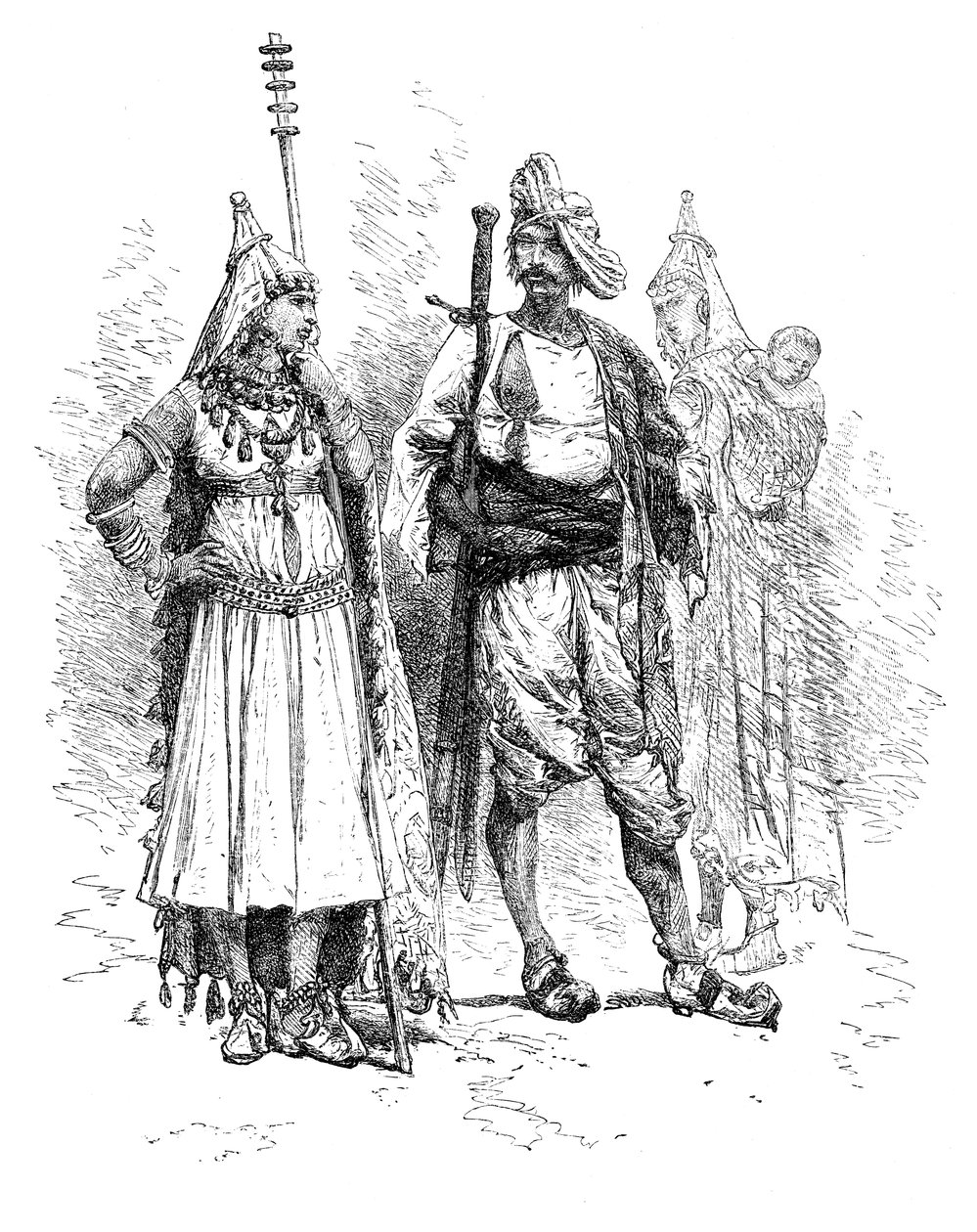 Banjari男人和女人，印度奥里萨邦，1895年 作者 不明