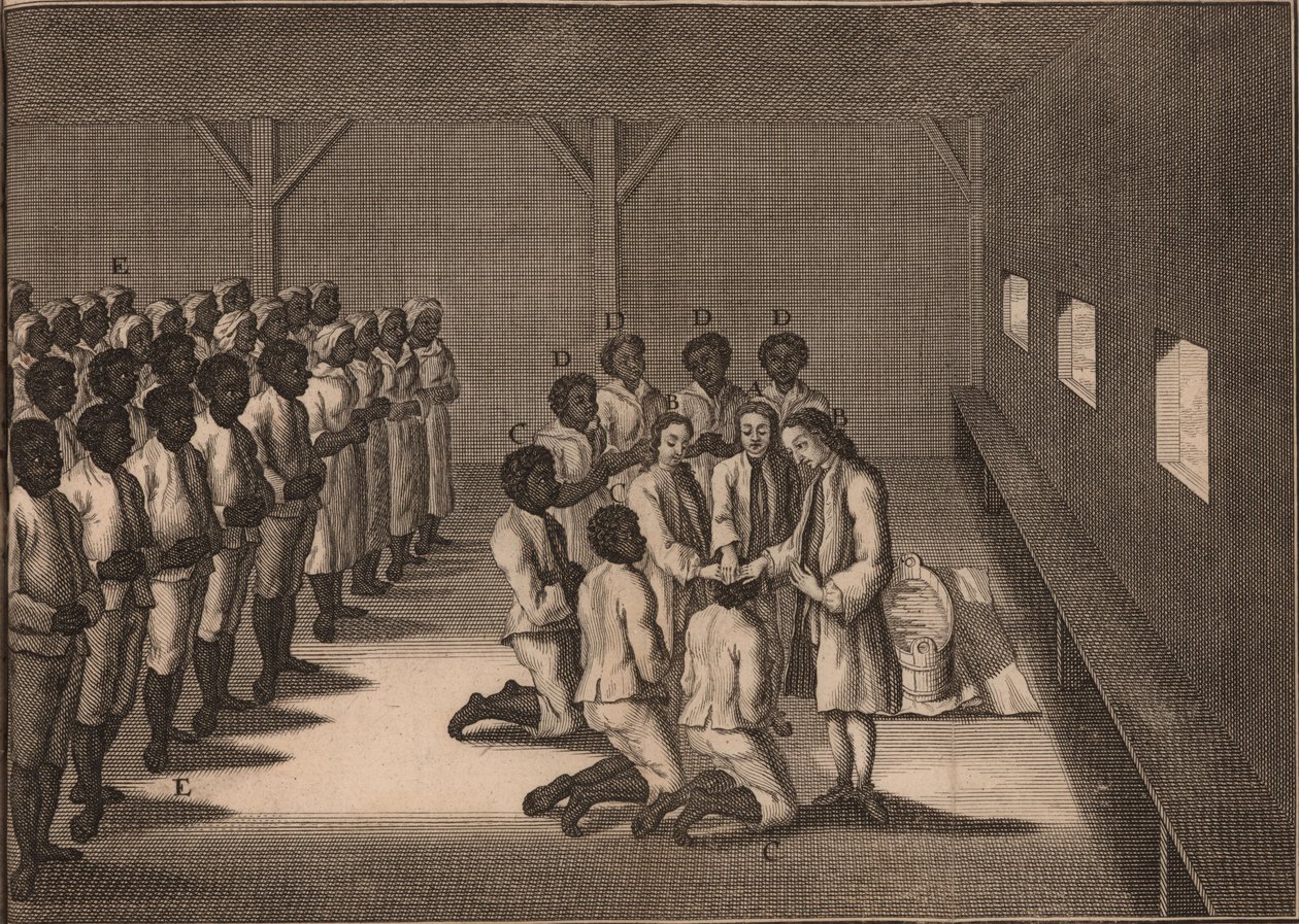 黑人奴隶的洗礼，1757年。 作者 不明