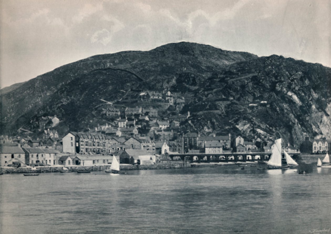 巴茅斯（Barmouth）-从高加索（Mawddach）的景色，展示高地，1895年 作者 不明