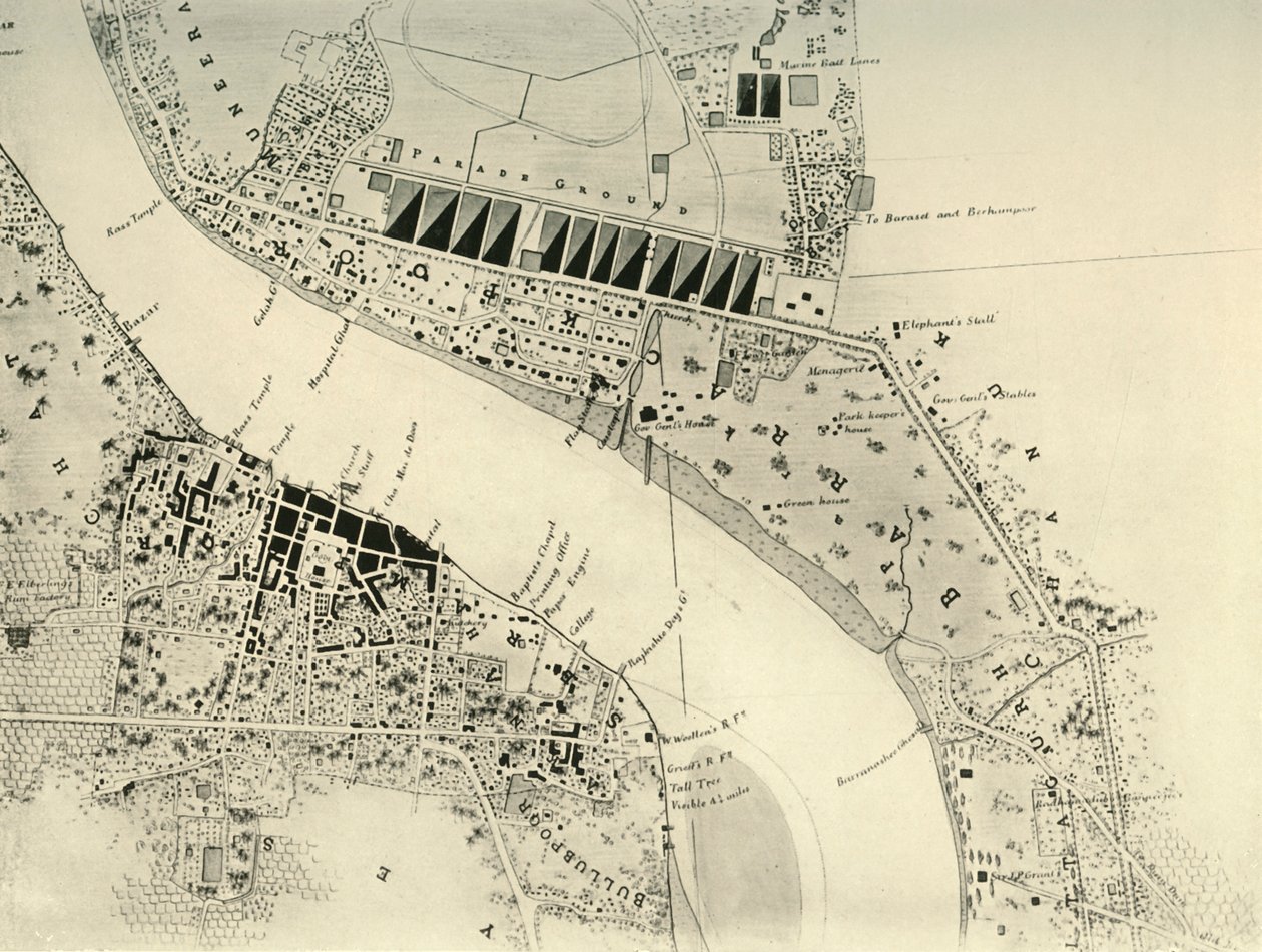 Barrackpore公园和州，1841年，1925年。 作者 不明