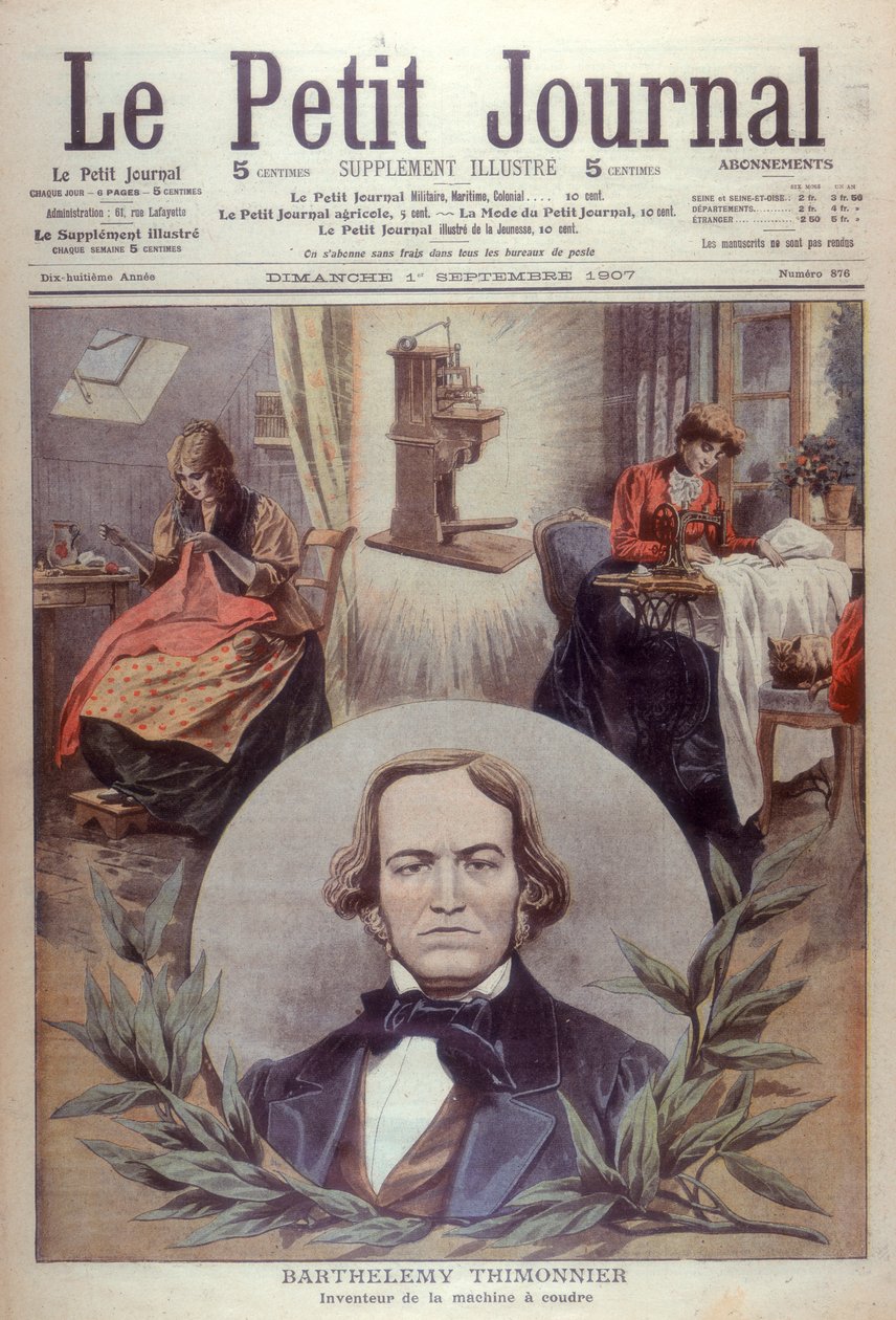 Barthelemy Thimonnier，19世纪法国发明家，[1907年] 作者 不明