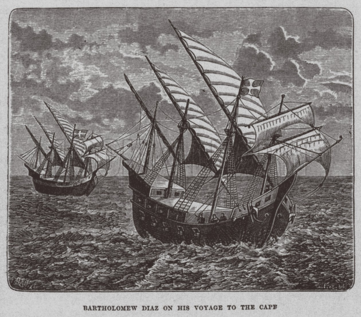 巴塞洛缪·迪亚兹（Bartholomew Diaz）1878年前往南非的航行 作者 不明