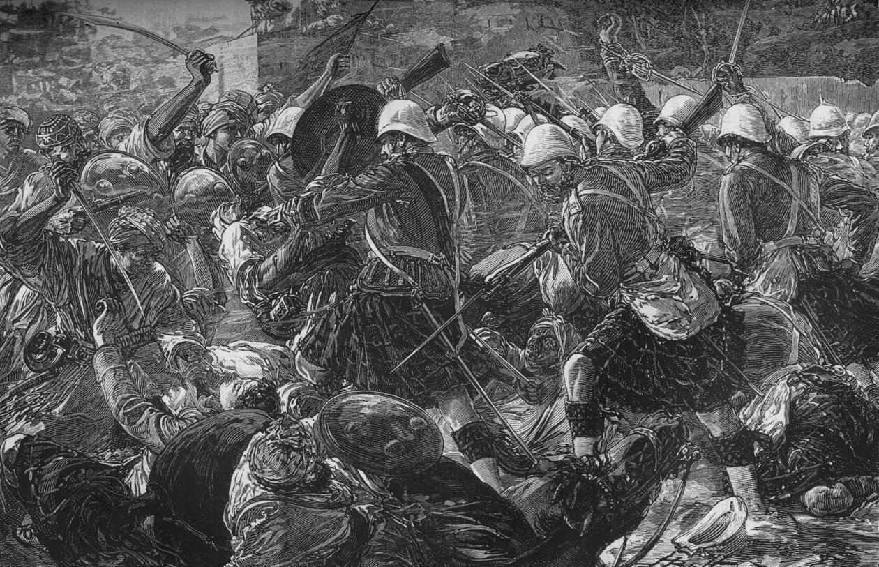 巴巴瓦利战役：高地人清理村庄，c1880 作者 不明