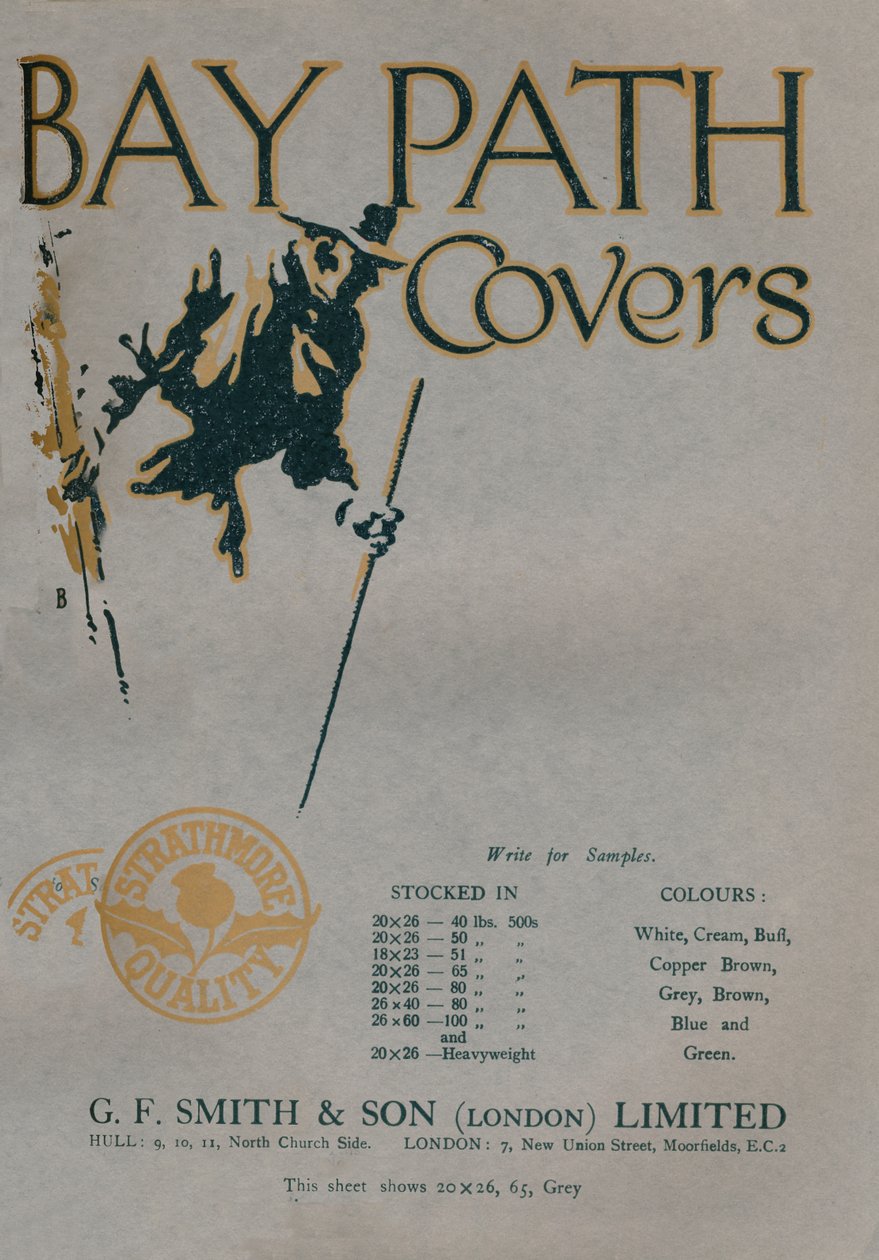 Bay Path Covers-GF Smith＆Son London Limited广告，1919年 作者 不明