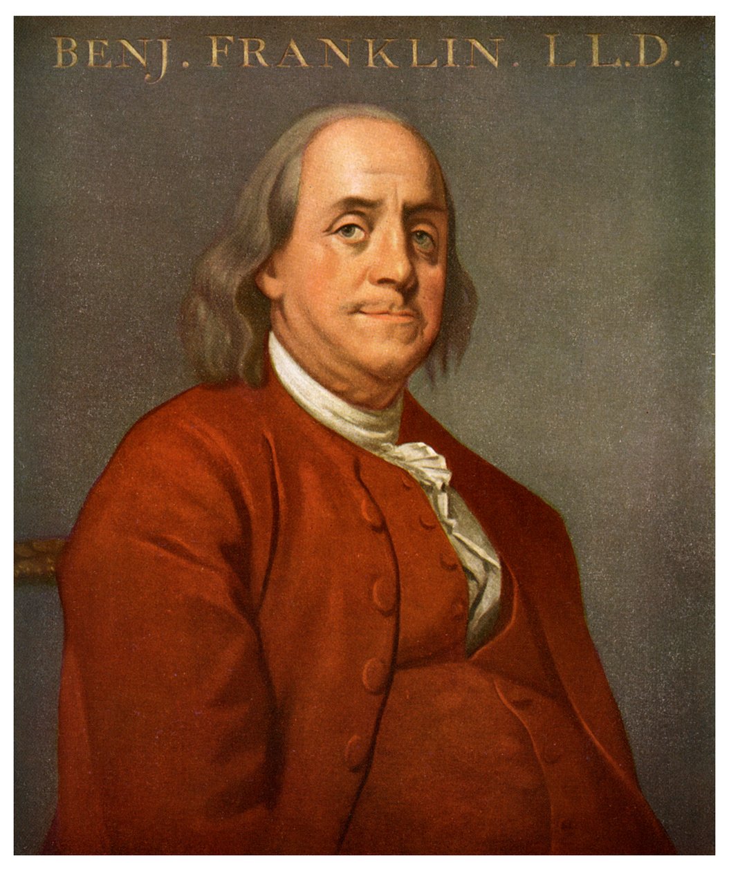 本杰明·富兰克林（Benjamin Franklin），美国科学家和政治家，1782年-1956年 作者 不明