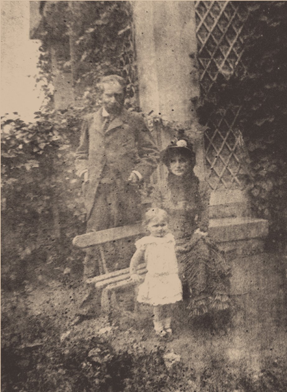 贝特·莫里索（Berthe Morisot），丈夫欧仁·马奈（EugèneManet）和女儿朱莉（Julie），约1881年 作者 不明