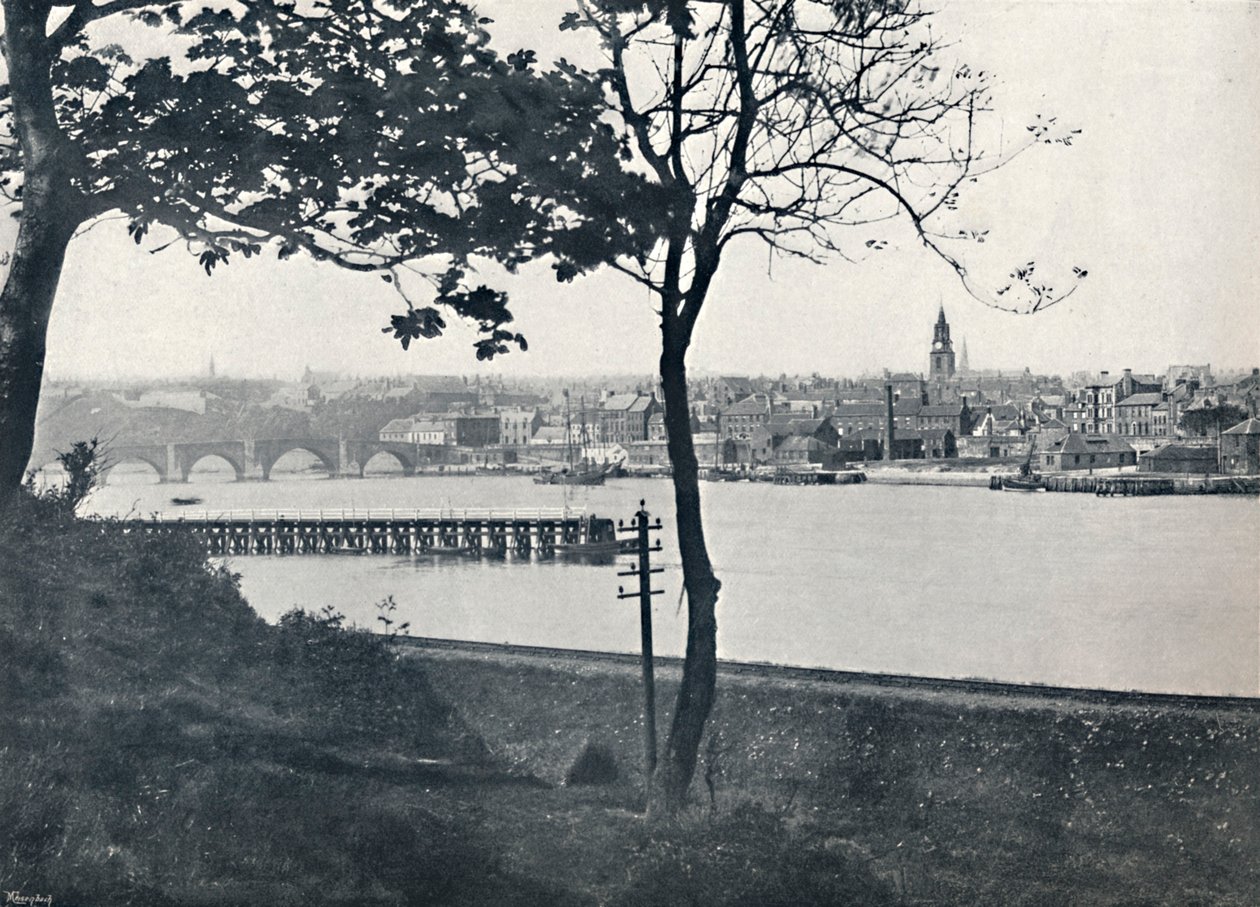 伯威克（Berwick）-从斯皮塔尔（Spittal），展示伯威克大桥（Berwick Bridge），1895年 作者 不明