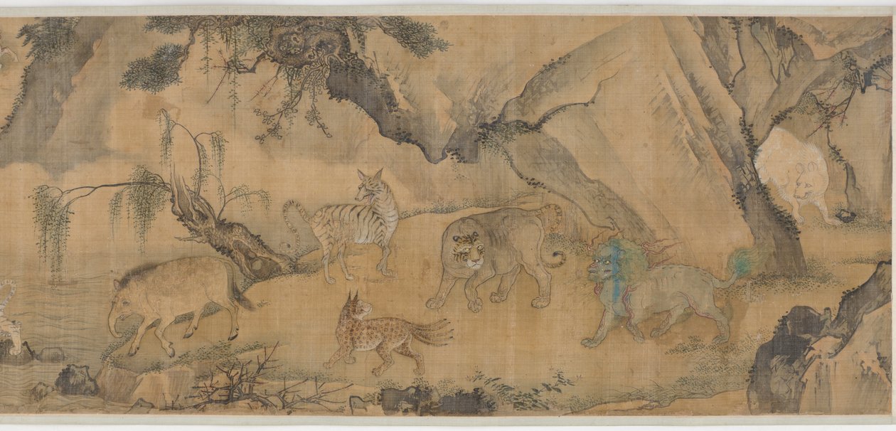 明朝1368-1644年，真实和想象中的动物的兽皮书。 作者 不明