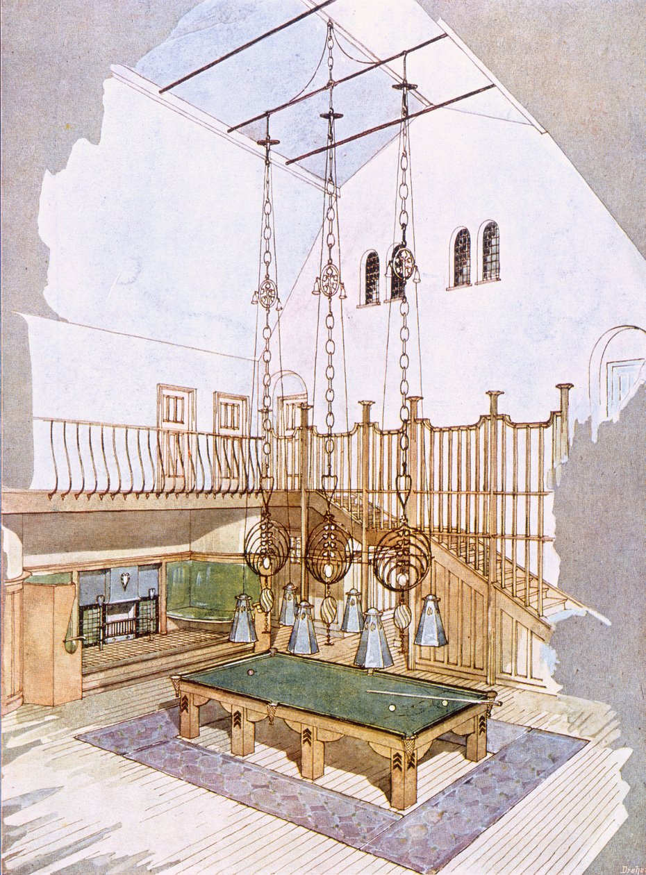 Billiards Room, designed by George Walton, from 