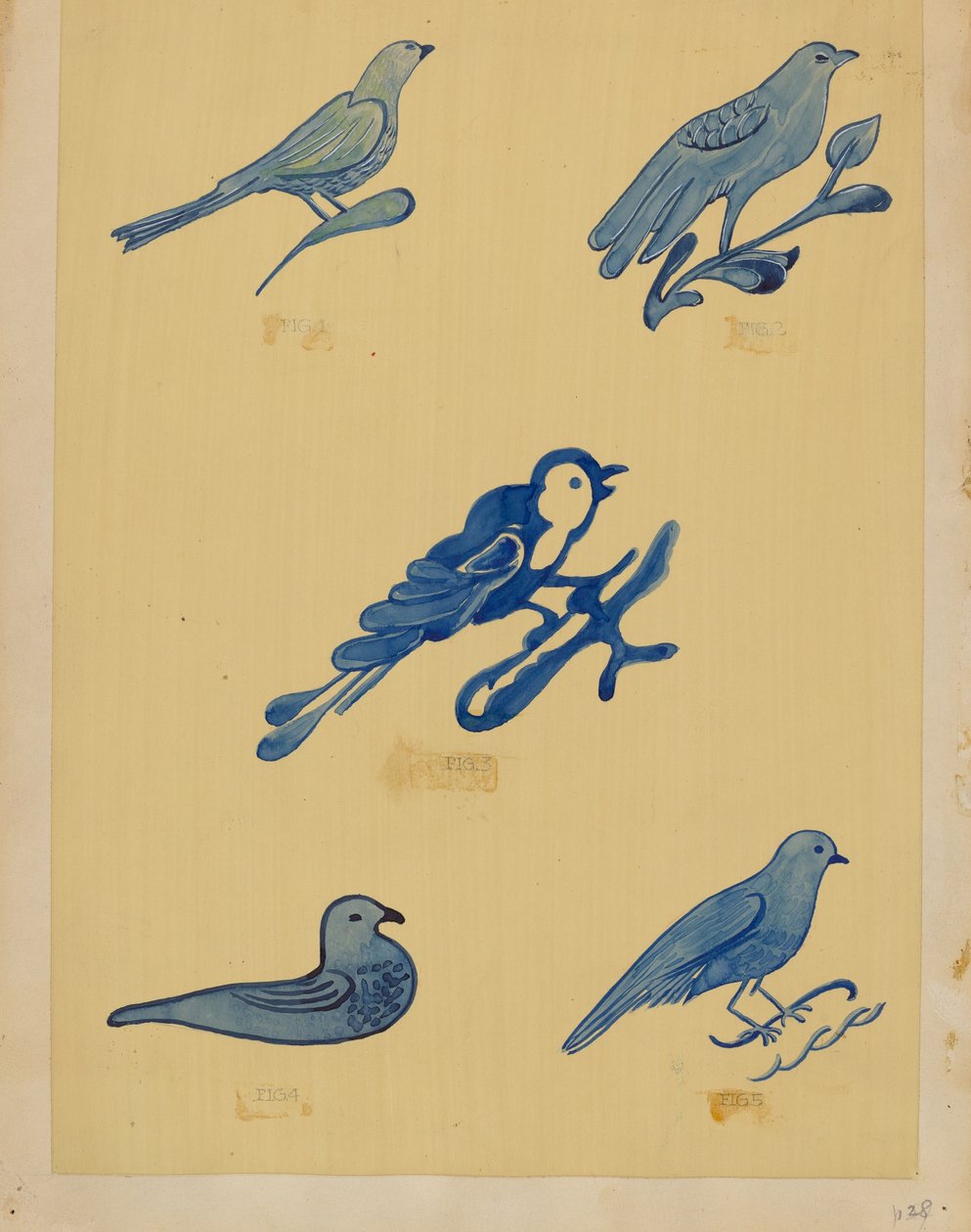 炻器上的鸟类装饰，19351942年。 作者 不明