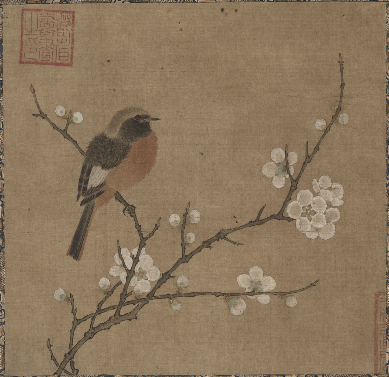 在开花的分支的鸟，1100s。 作者 不明