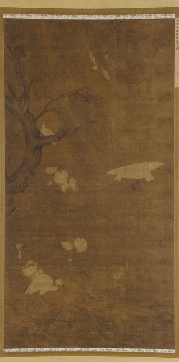 鸟、柳树和花，明代，15-16世纪。 作者 不明