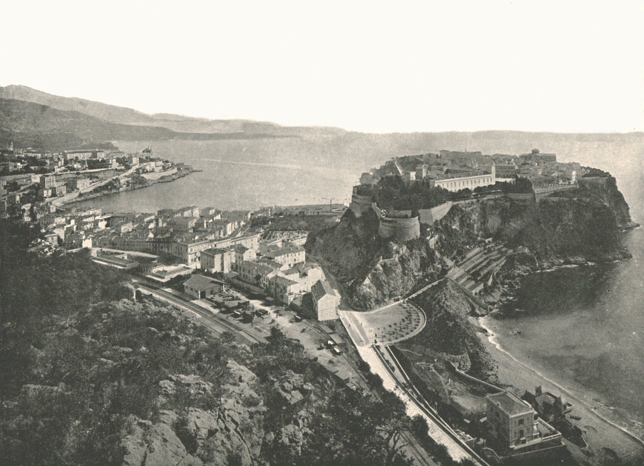 鸟瞰，摩纳哥蒙特卡罗，1895年。 作者 不明