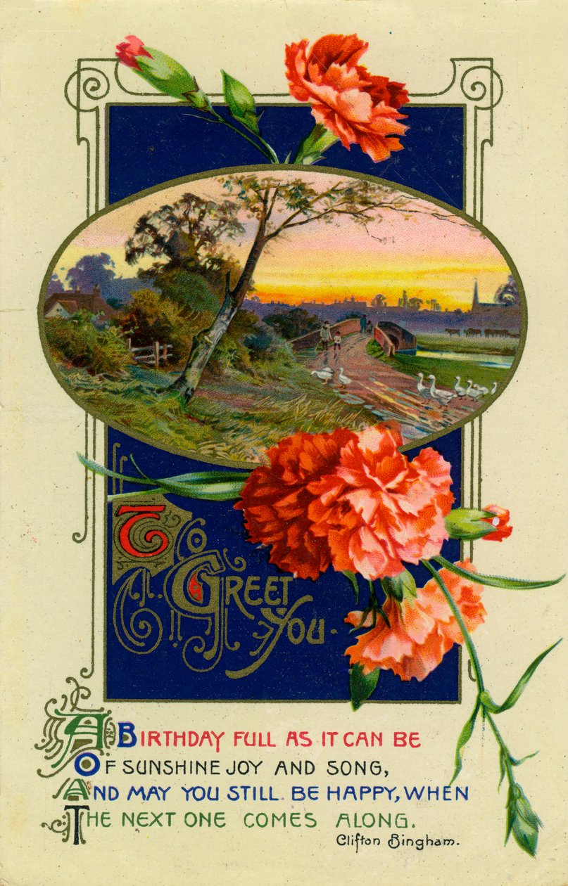 生日明信片，c1911 作者 不明