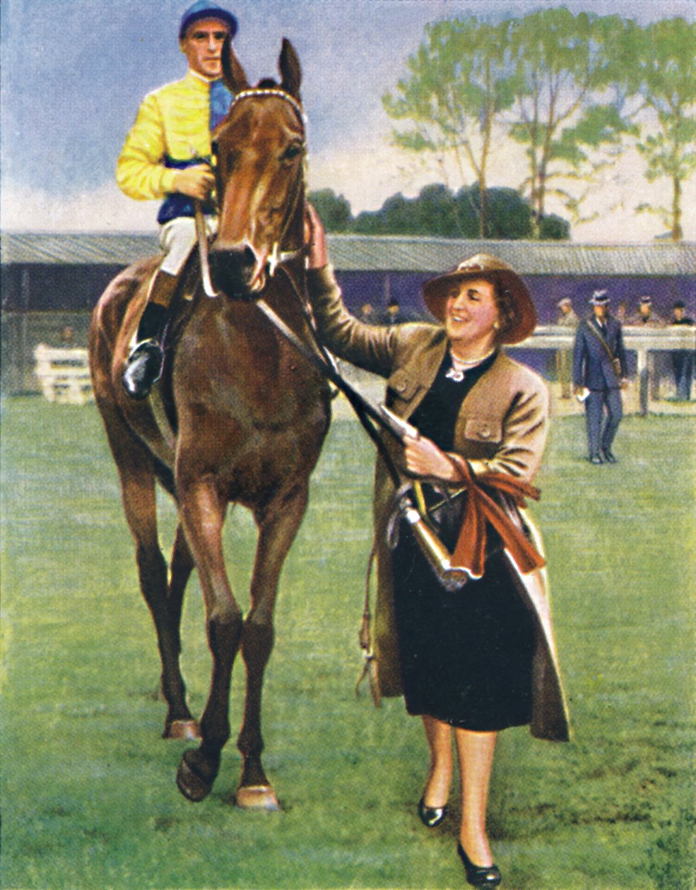 骑师黑斑点（Black Speck），骑师：A。理查森（A. Richardson），1939年 作者 不明