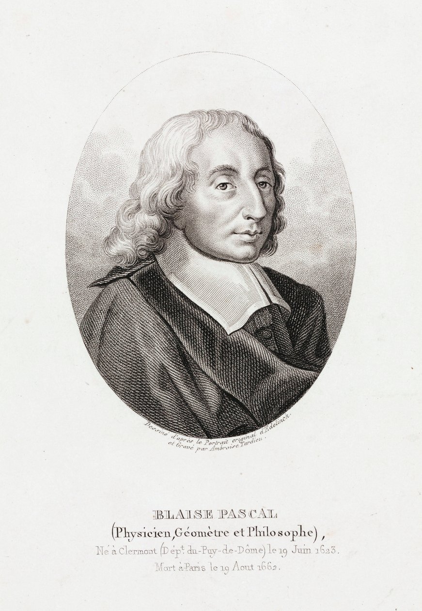 Blaise Pascal, French mathematician, physicist and theologian, c 1660 作者 不明