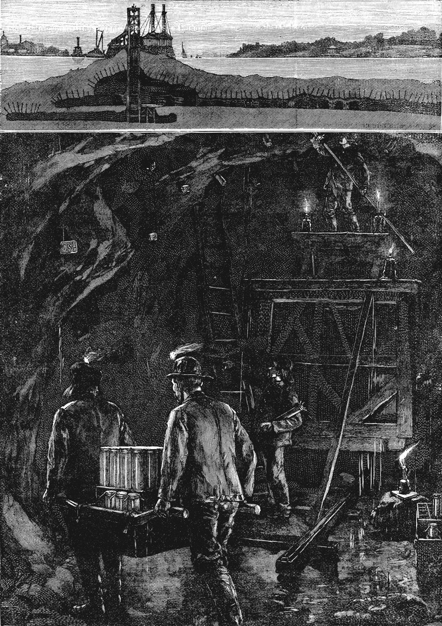 Blowing up Flood Rock，1885年，1886年 作者 不明