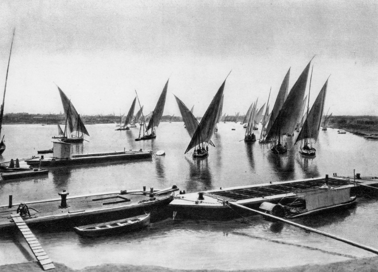 尼罗河上的船，埃及开罗，大约1920年代 作者 不明