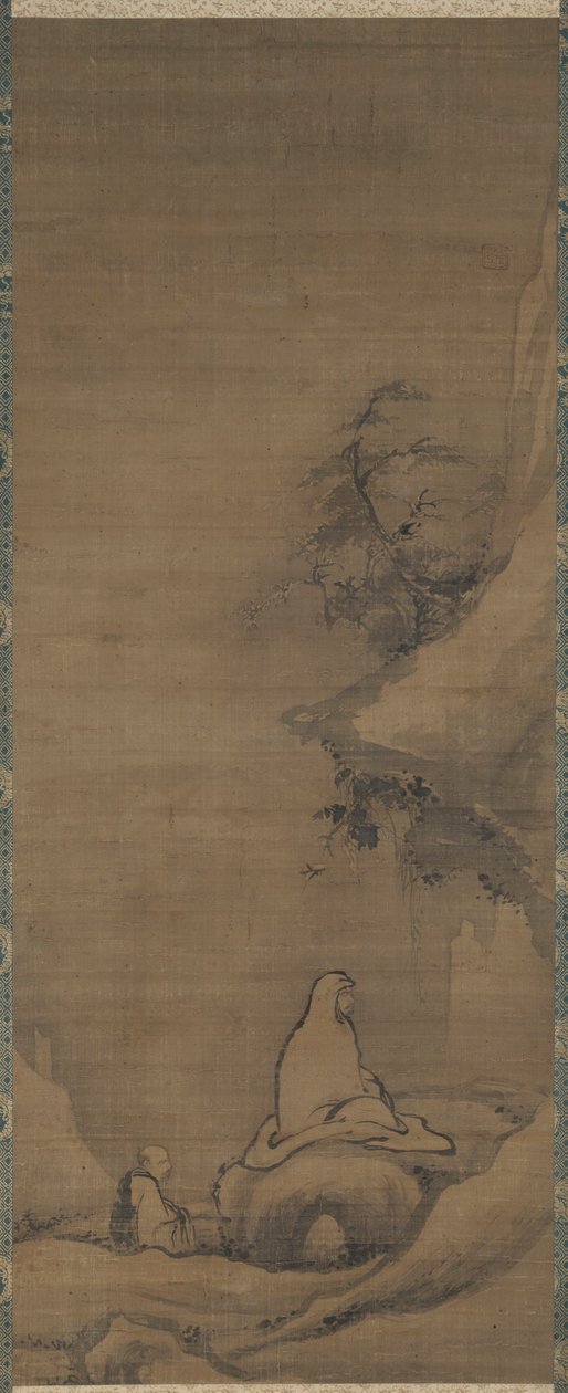 菩提达摩正对悬崖，1200年代后期。 作者 不明