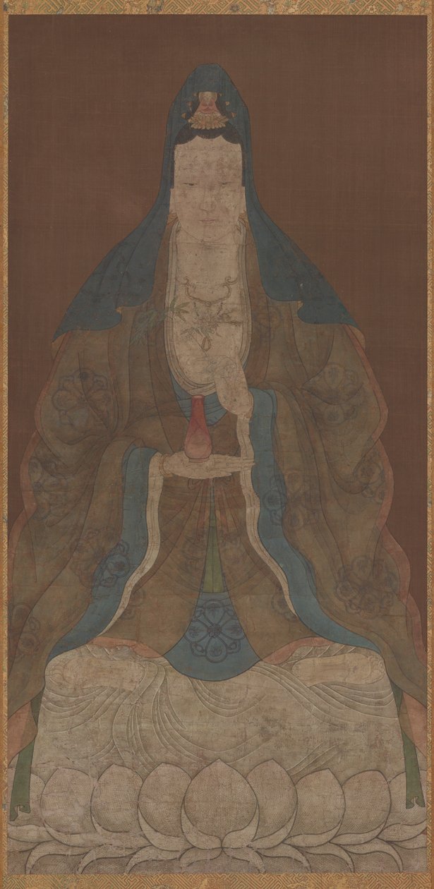 观音菩萨与花瓶和柳枝，明代，1368-1644。 作者 不明