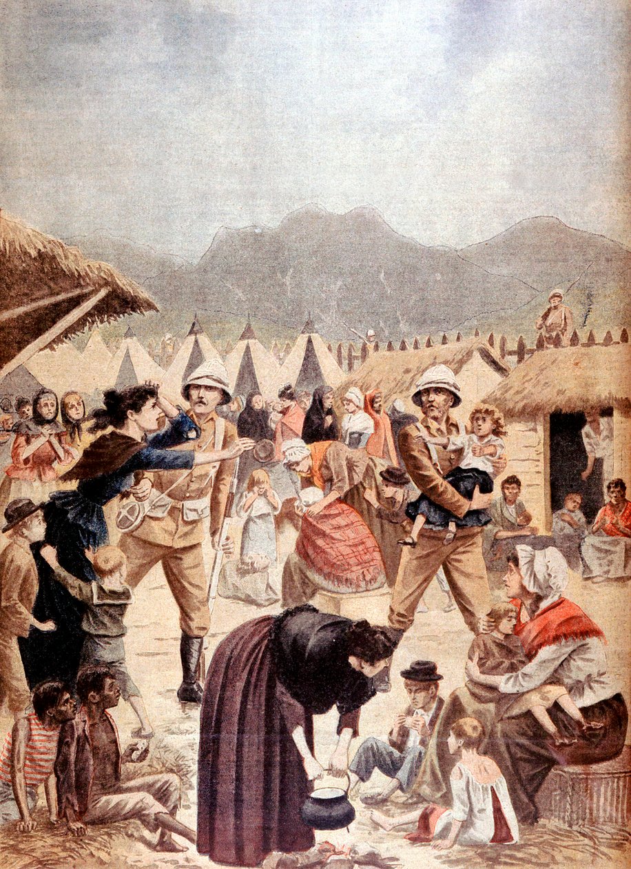 1901年，布尔战争中的特尔瓦瓦尔的英国集中营中的布尔妇女和儿童 作者 不明