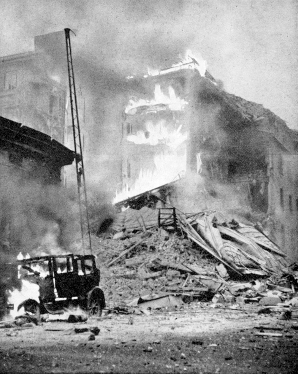 俄国轰炸赫尔辛基，第二次世界大战，c1940年 作者 不明