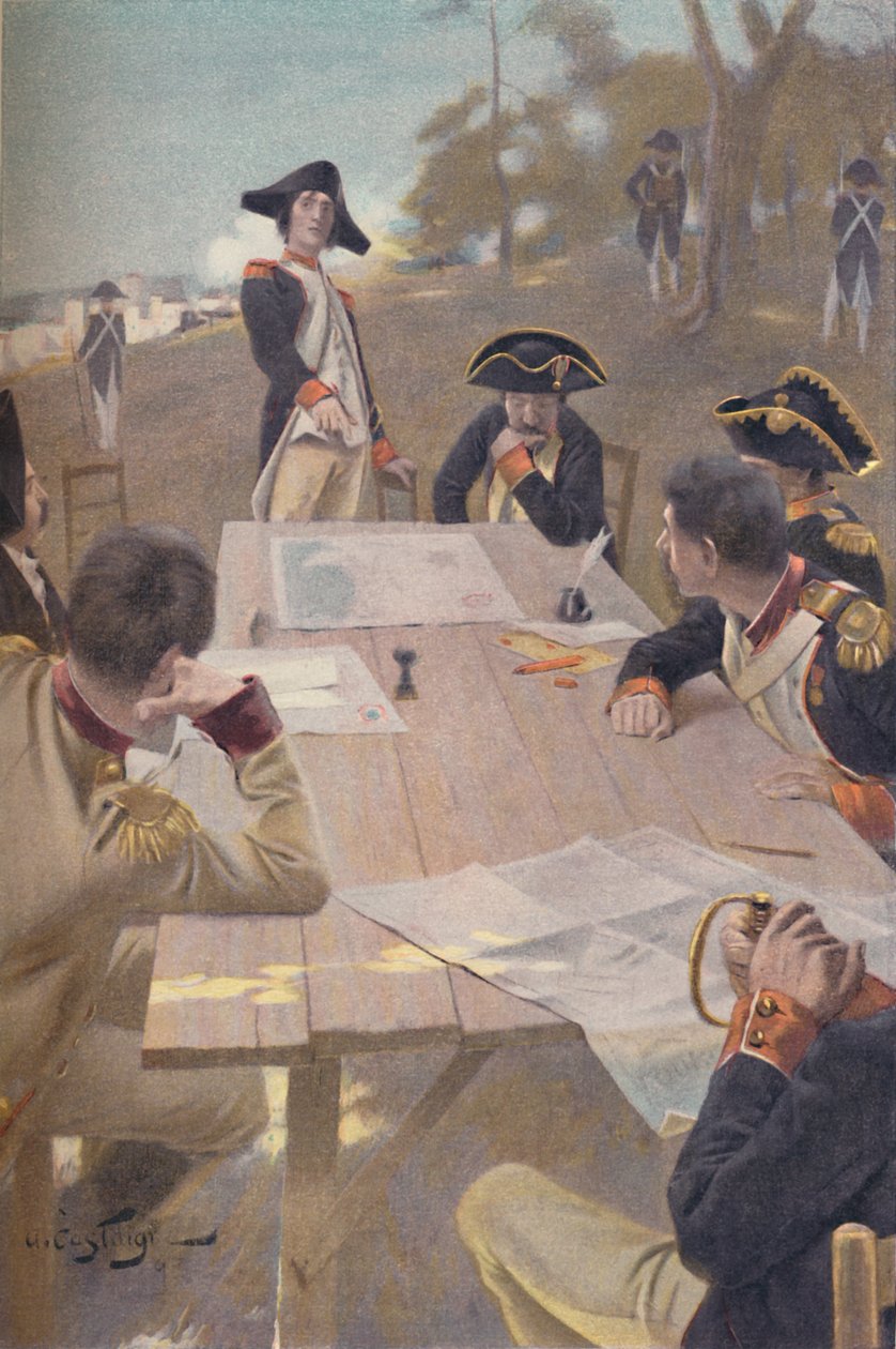 Bonaparte解释了夺取土伦的计划，1793年，1896年 作者 不明