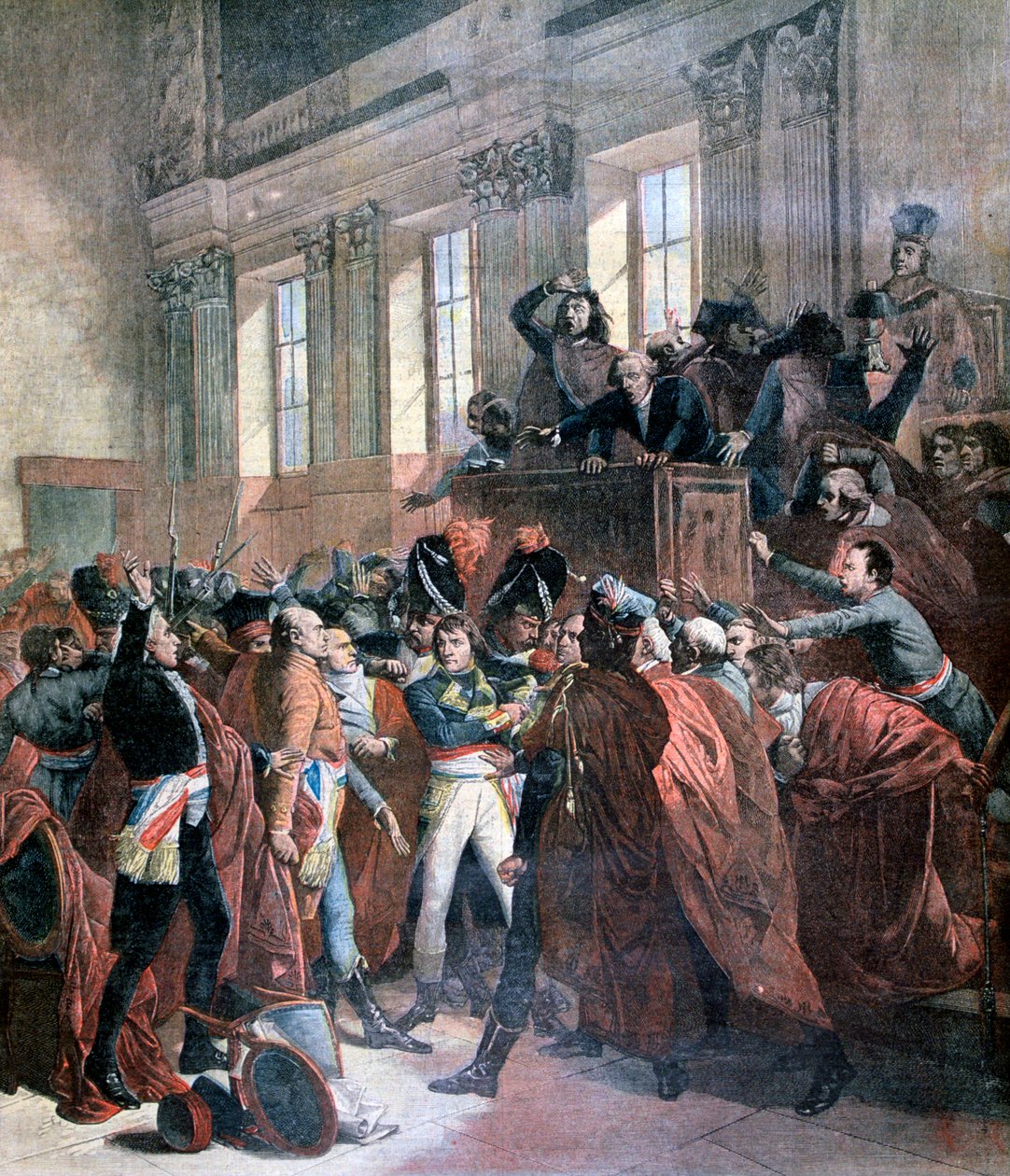 1799年11月10日，波拿巴和五百人议会在圣克劳德（St Cloud） 作者 不明