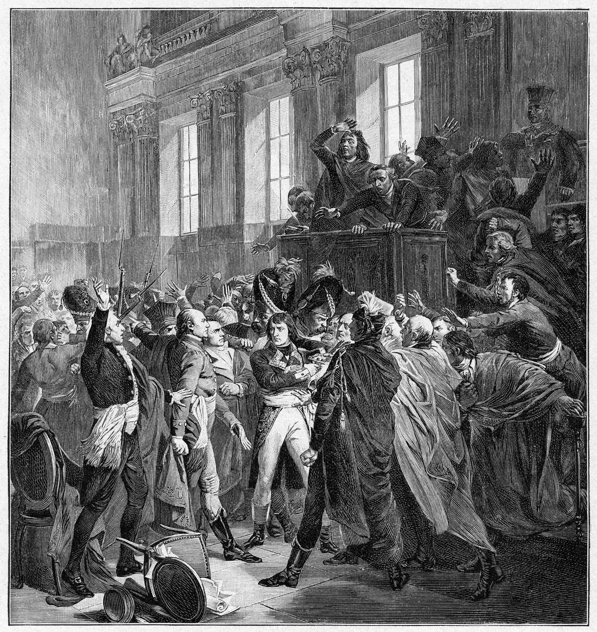 波拿巴和百人议会在圣克劳德（St Cloud），1799年11月10日，1900年 作者 不明