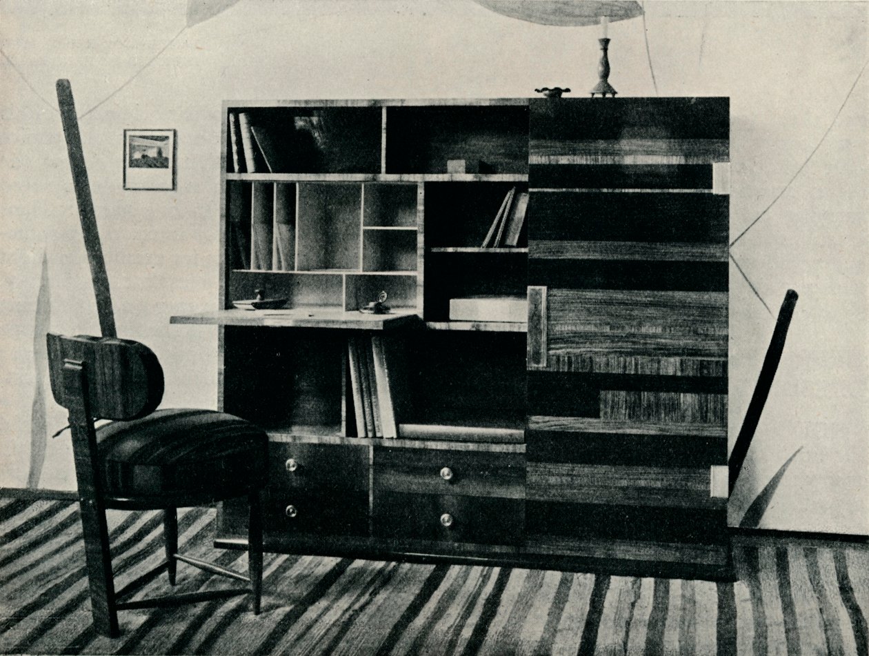 书柜和椅子。由Hans Hartl设计并执行，c1927 作者 不明