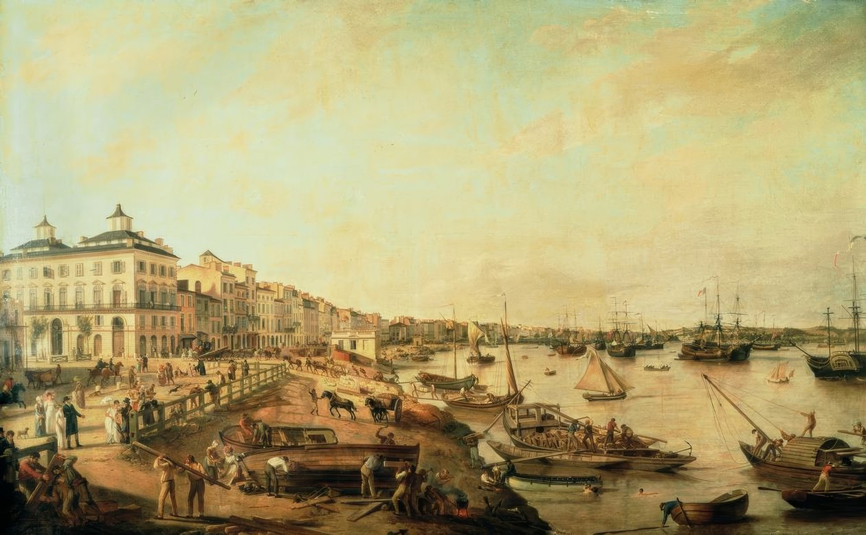 波尔多，港口，油画1805 作者 不明