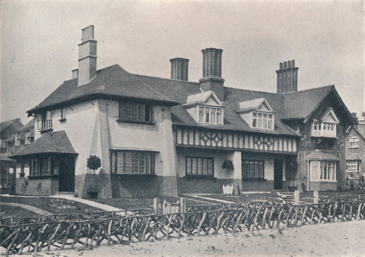 Bournville：霍利格罗夫（Wal Harvey）的冬青树林中的小屋，c1900 1901-1902 作者 不明