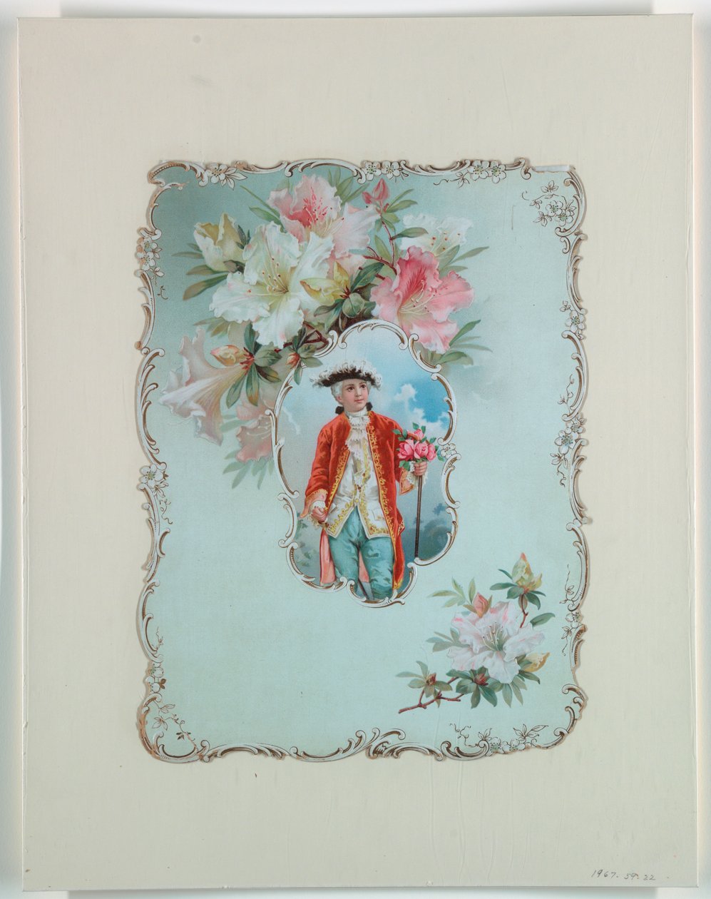 拿着玫瑰花束的男孩，1880-1910年 作者 不明