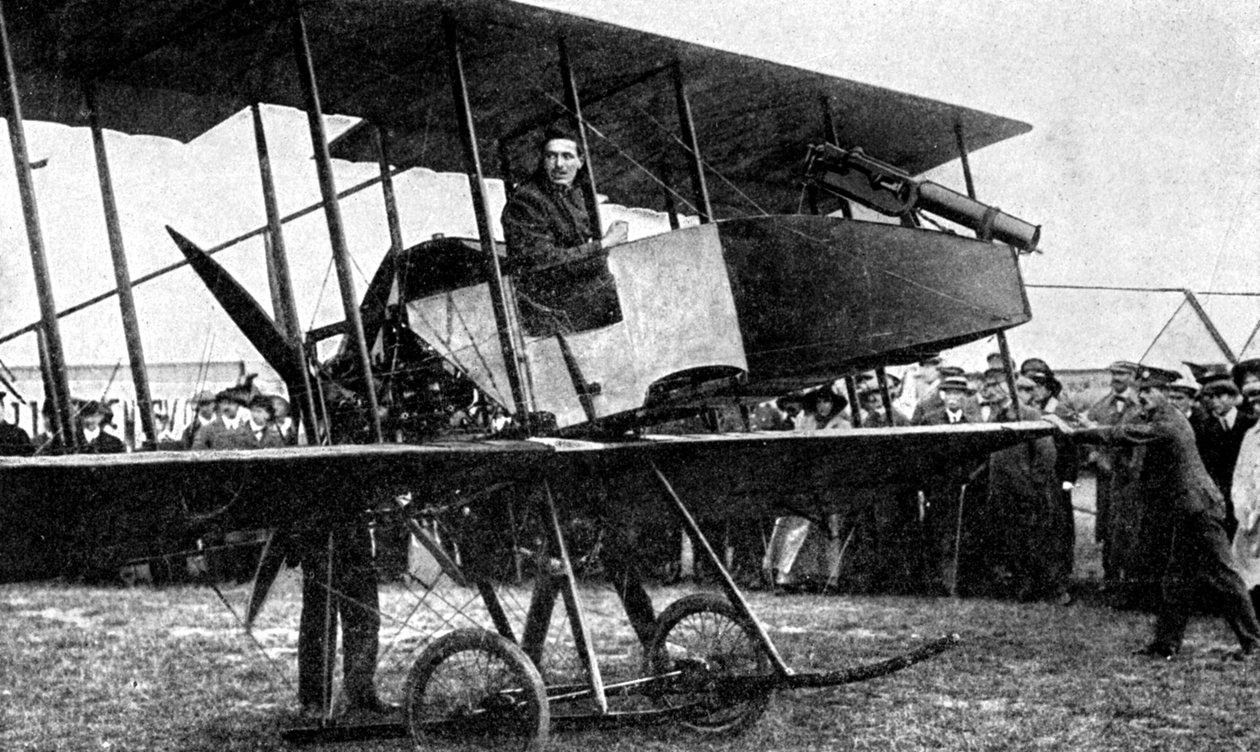 1914年第一次世界大战，英国飞机用速射炮 作者 不明