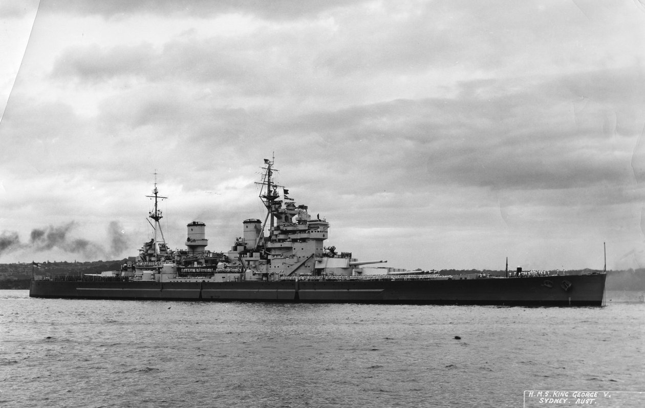 英国战舰HMS乔治五世国王，澳大利亚悉尼，1945年 作者 不明