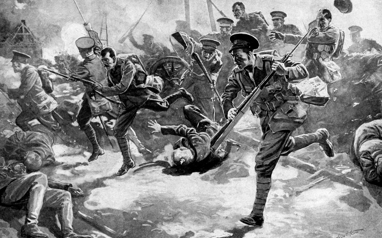第一次世界大战，1914年英国步兵与德军的战斗 作者 不明