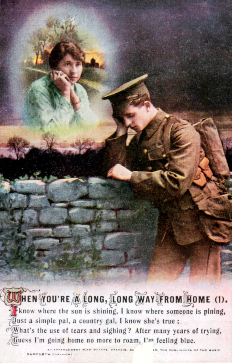 第一次世界大战，1914-1918年，梦见英国士兵在家中梦见自己的祖国爱人 作者 不明