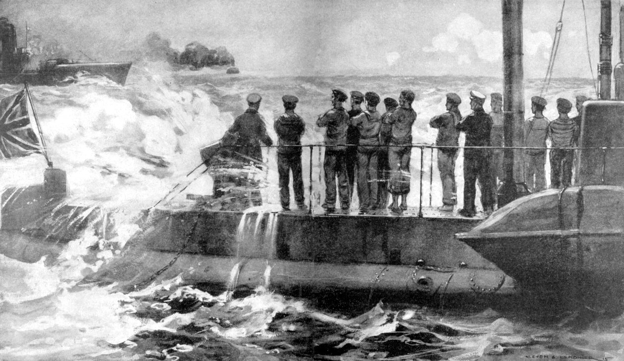 英国波罗的海E-13潜艇，协助俄国人，第一次世界大战，1915年 作者 不明