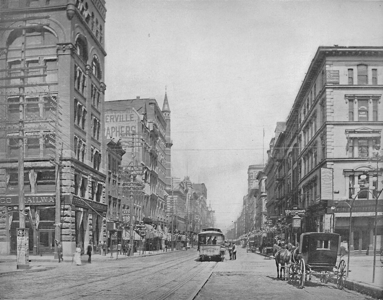 百老汇，从圣路易斯栗树街向北，约建于1897年。 作者 不明