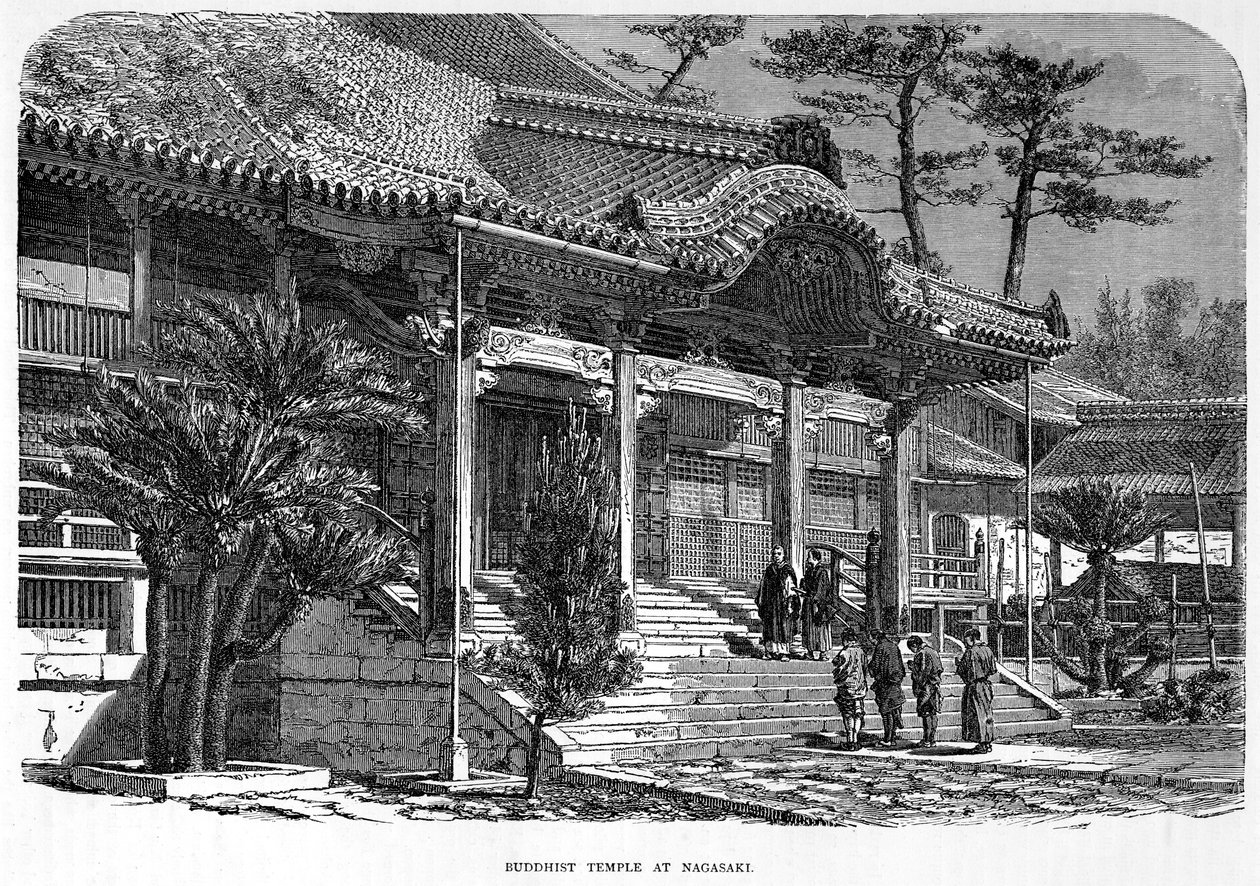 日本长崎的佛教寺庙，建于1880年 作者 不明