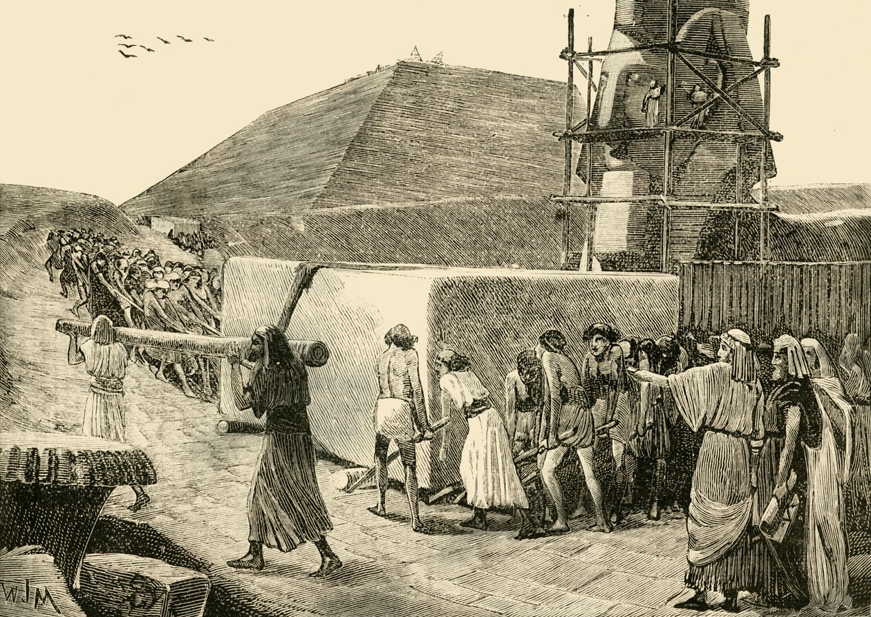 建造金字塔，1890年。 作者 不明
