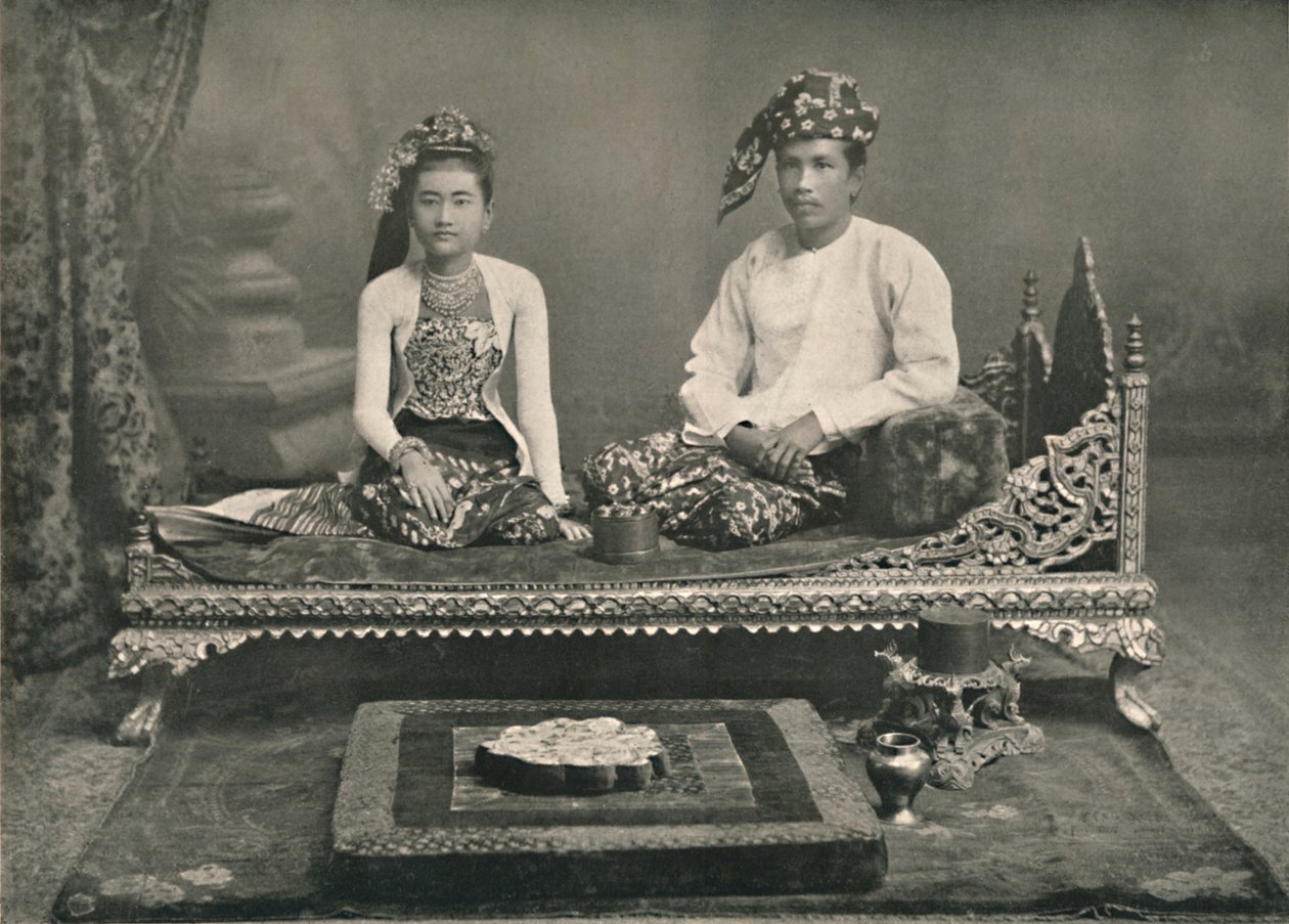 缅甸王子和公主，1900年。 作者 不明