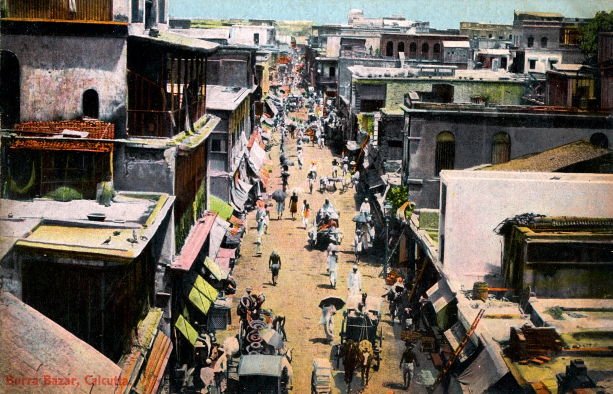 20世纪初，印度加尔各答的Burra Bazar 作者 不明