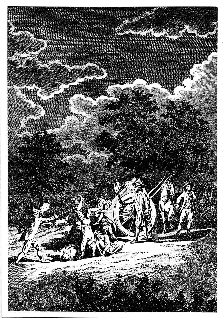 1665年晚上在多个坟墓中埋葬伦敦瘟疫的受害者 作者 不明