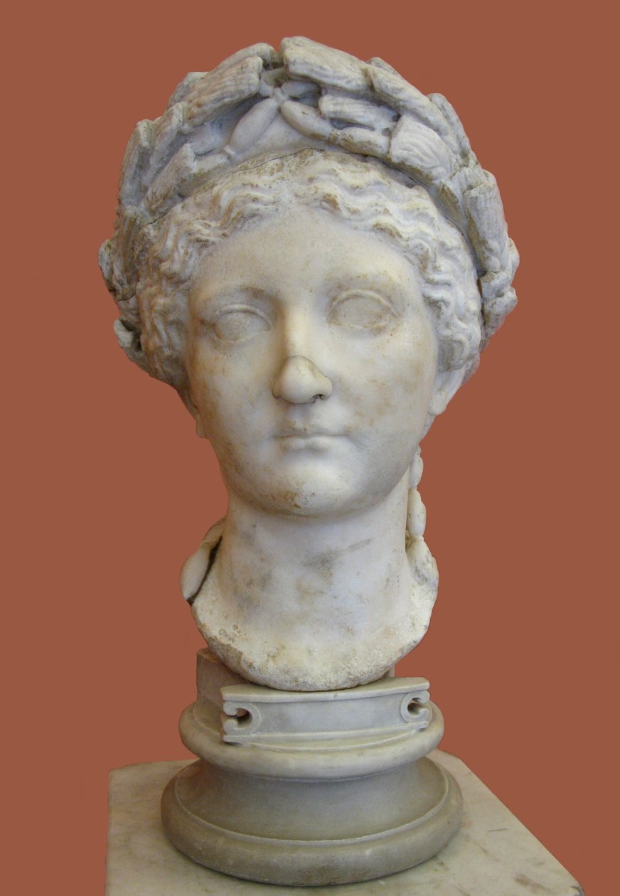 利维亚·德鲁西拉（Livia Drusilla）的半身像，第一战1岑。广告 作者 不明