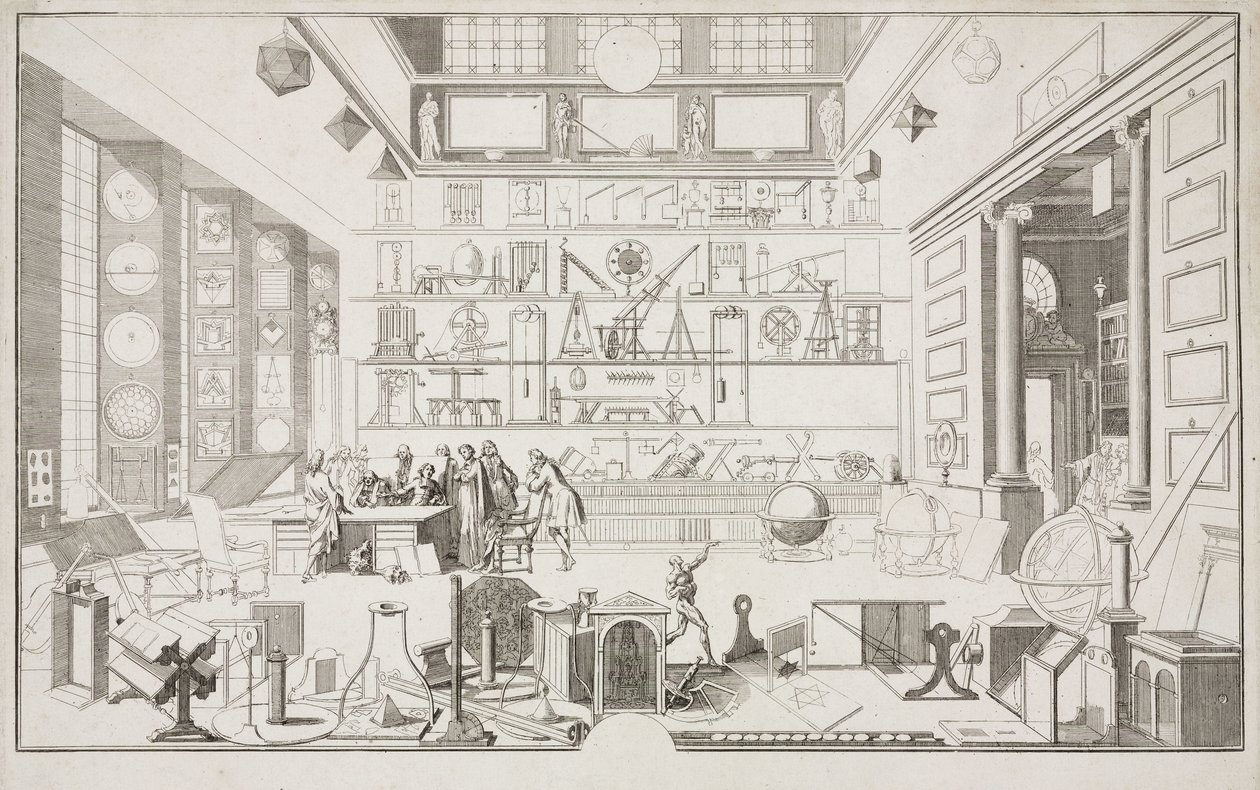 LE CLERC 先生的几何内阁 - 研究中心 科学院物理实验室，巴黎，c 1700 作者 不明