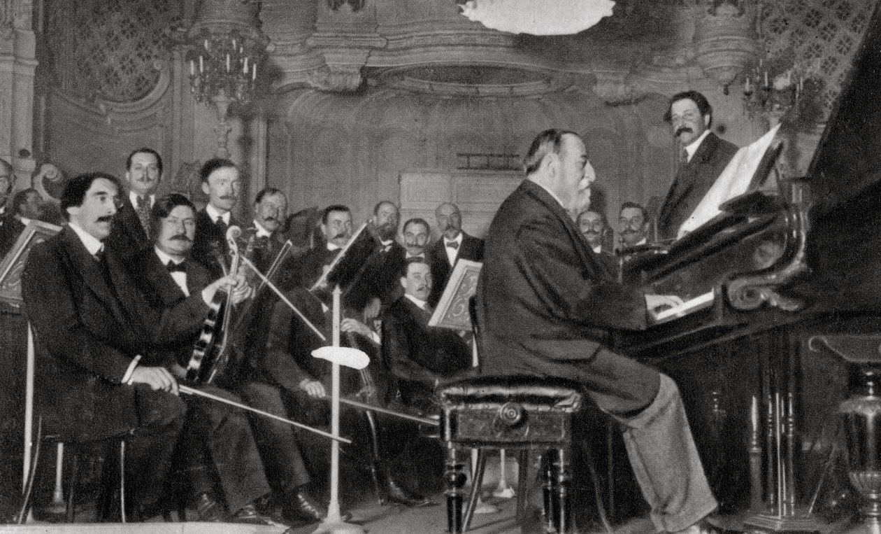 卡米尔·圣·桑斯（Camille Saint-Saens），法国作曲家，音乐家和指挥，1910年 作者 不明