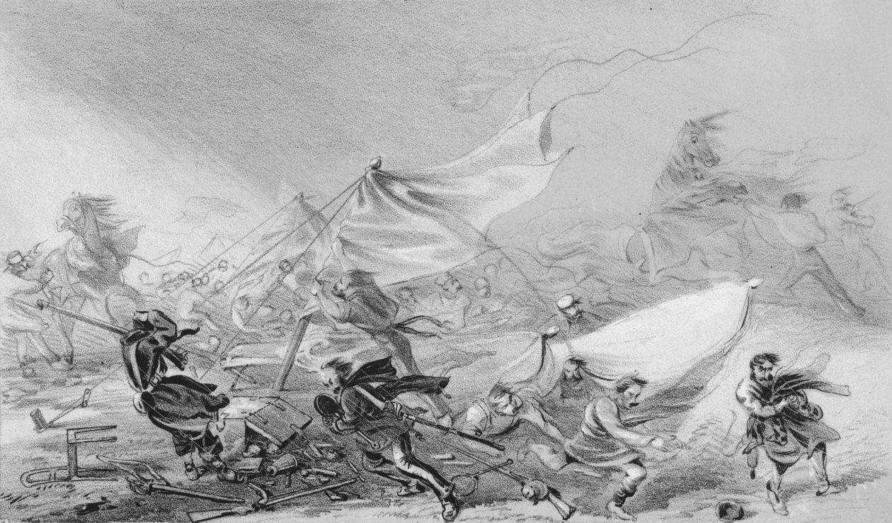 塞巴斯托波尔营地-1854年11月14日1850年代的可怕风暴的影响。 作者 不明