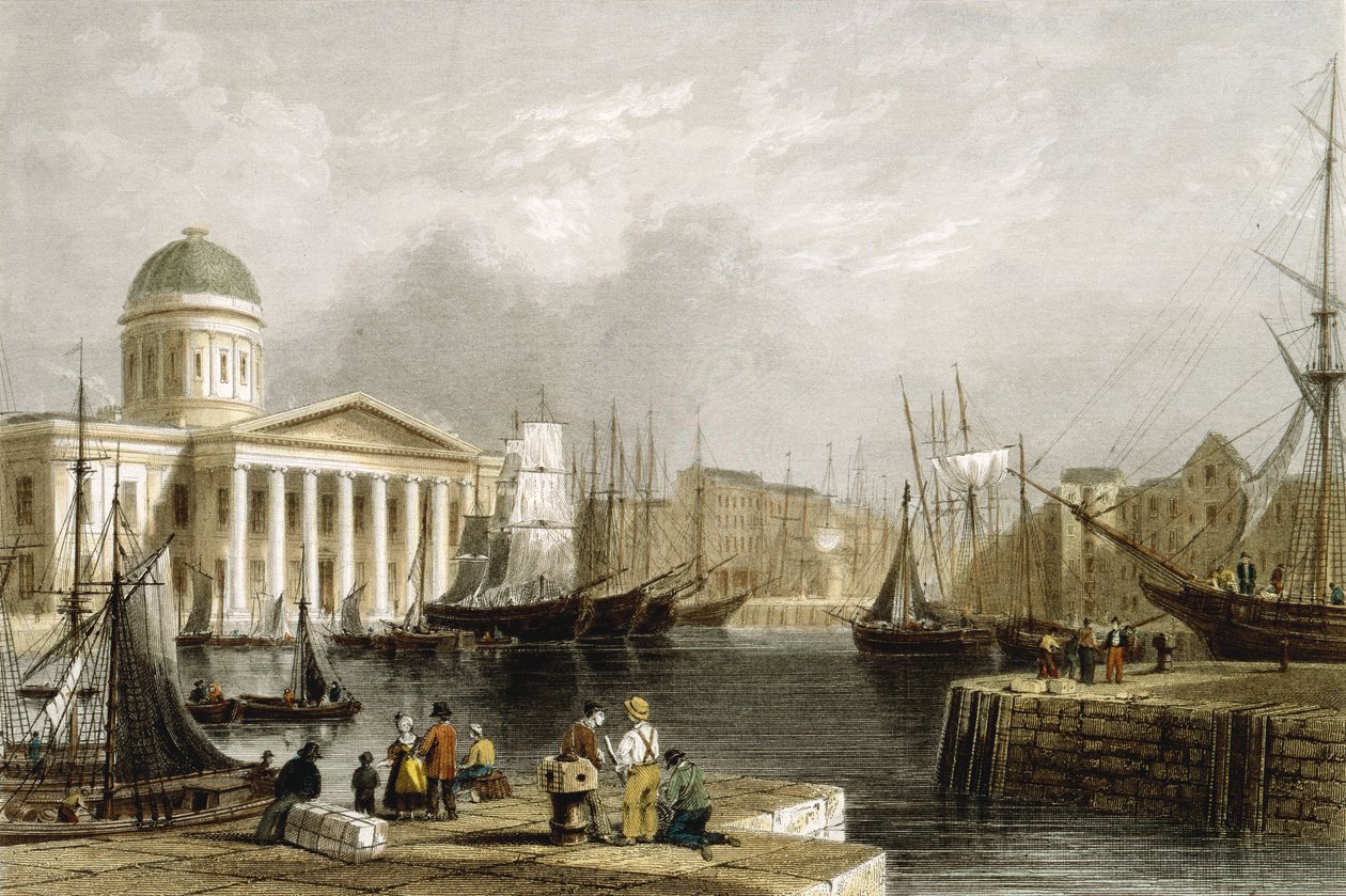 康宁码头，利物浦，展示海关大楼，1841年 作者 不明