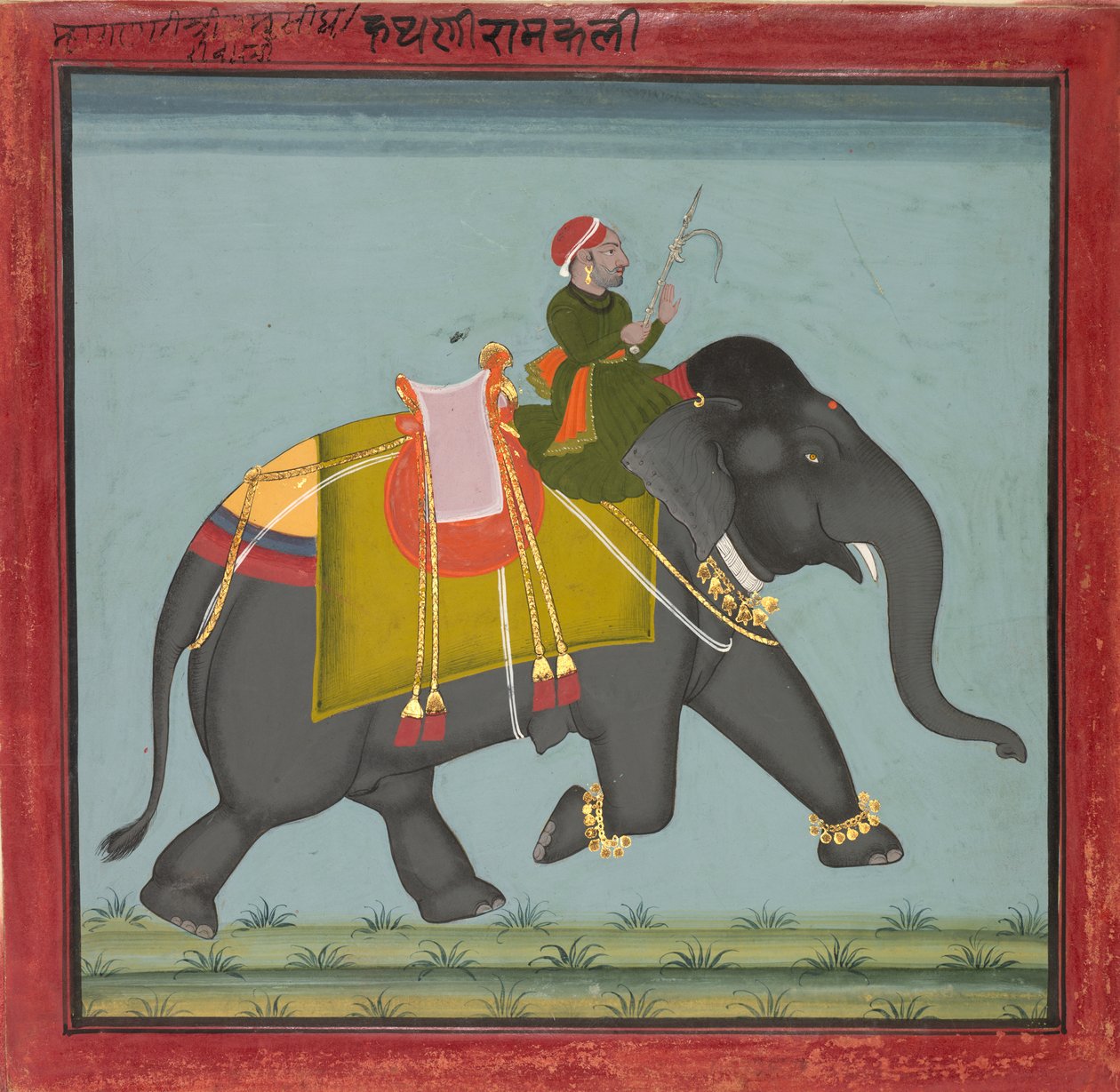 带马霍特的Caparisoned Elephant，日期为1761。 作者 不明